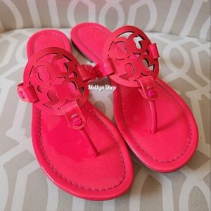 💖EUC RARE Tory Burch Fluo Fuchsia Miller Sandals 8.5